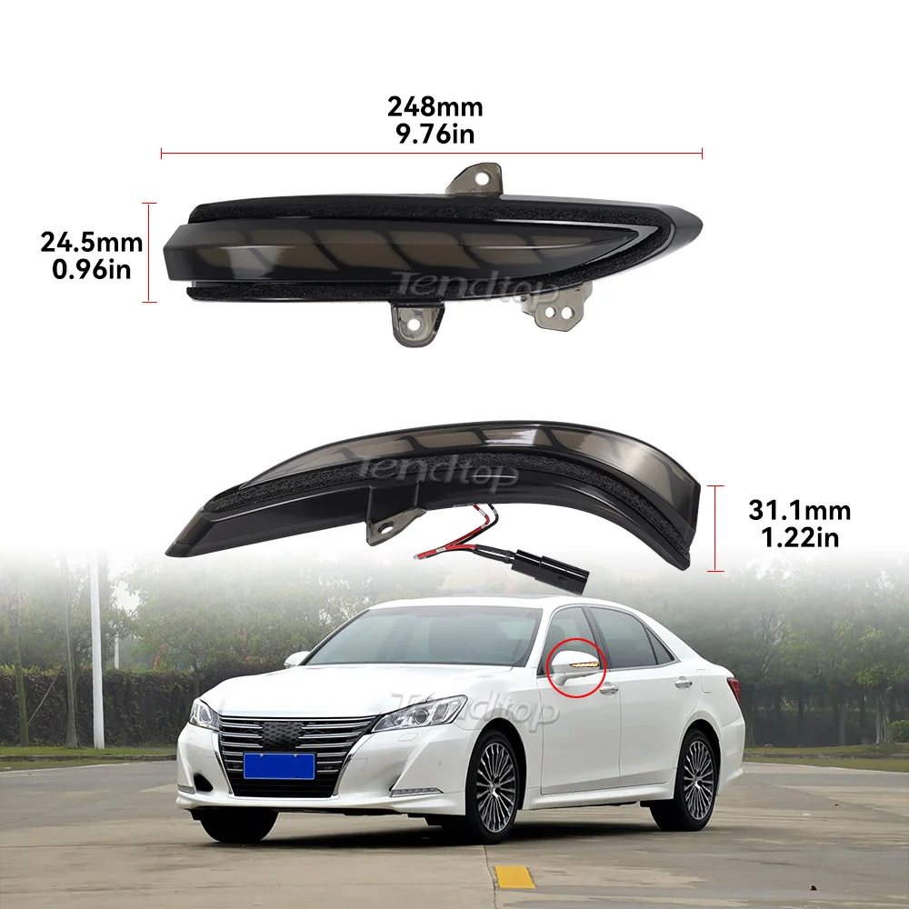For Toyota Crown 14th generation S210 2013-2018 Dynamic LED Side Door Wing Turn Signal Light Mirror Indicator Lamp Blinker