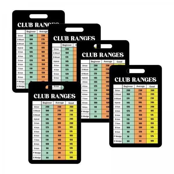 Golf Club Range Estimation Cheat Cards Sturdy Paper Yardage Guide Double Sided for Golf Accessories Training