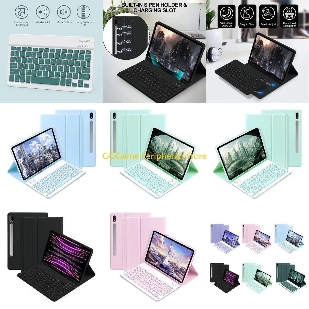 

U55B Multifunctional Keyboard Case Cover for Tab S9FE 11inch Case with Keyboard