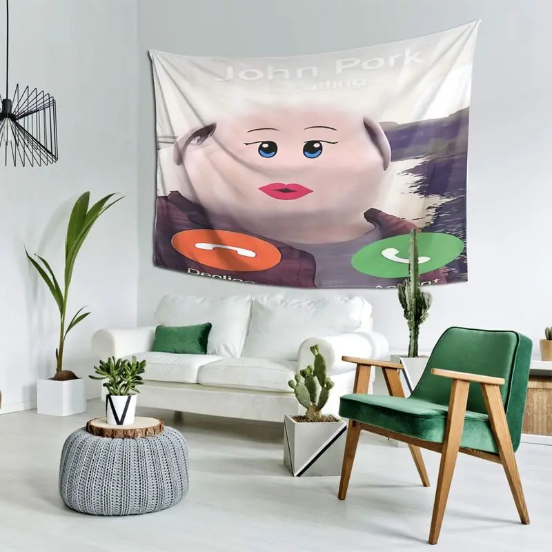 VIKAMA Wall Tapestry Funny Phone Tapestry Network Hot Meme Pig Face People Call Printing Print Tapestry Hanging Cloth for