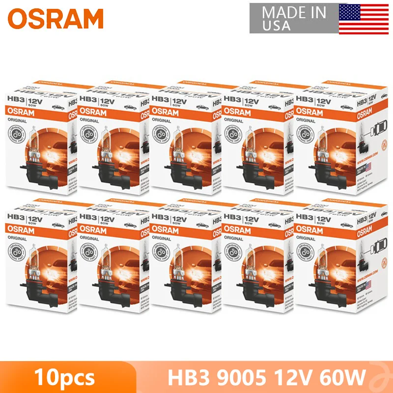 OSRAM H4 H7 H11 9005 9006 Car Original Lamps White Headlight H8 H9 H16 HB3 HB4 Halogen Bulbs Made in Germany Wholesale, 10pcs