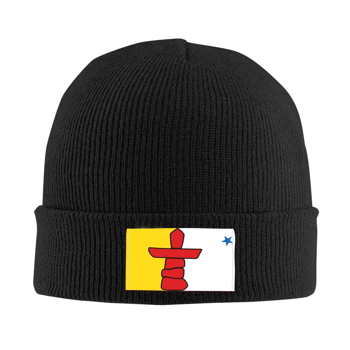 Flag Of Nunavut Knit Hat Cap Knitted Beanie Hat Beanies Cap Unisex Hipster