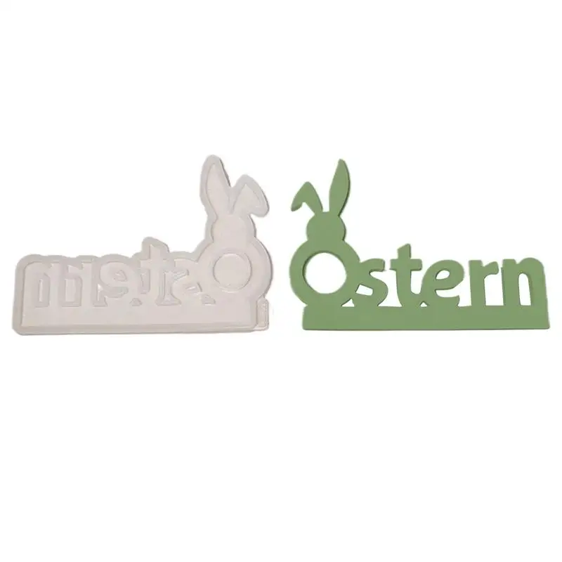 Easter Bunny Molds Silicone Easter Letters Bunny Gypsum Molds Holiday Gypsum Mould Epoxy Casting Molds For Easter Home Decor