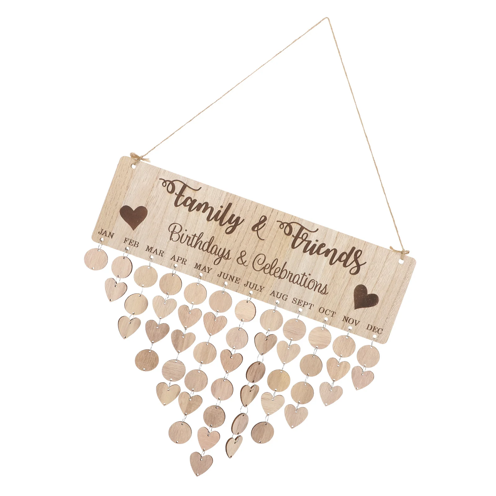 

1 Set DIY Wooden Calendar Board Family Birthday Reminder Wall Decor Block Plaque Sign Gift Organizer