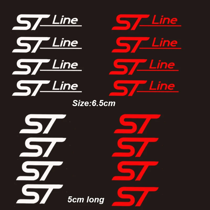 4Pcs STLINE Car Body Sticker For Ford Fiesta Mondeo Fusion Escape Edge Ecosport Focus Ranger Ghia MK2 MK3 MK4