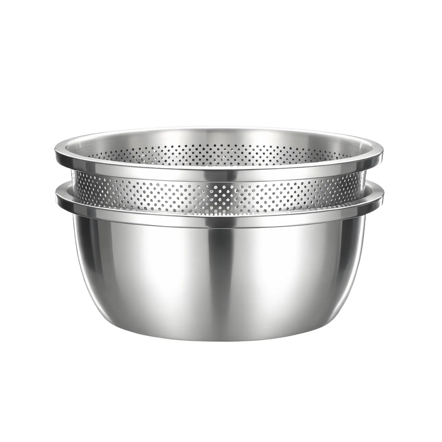 Ultra Strong Compression Resistant Salad Mixing Basin 22~28cm Diameter Kitchen Washing Colander and Bowl Set Soup Container