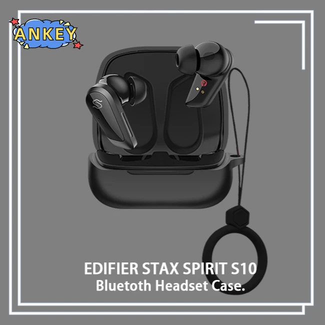 Funda protectora para Edifier STAX SPIRIT S10, anillo anticaída, silicona suave, auriculares inalámbricos Bluetooth, transporte