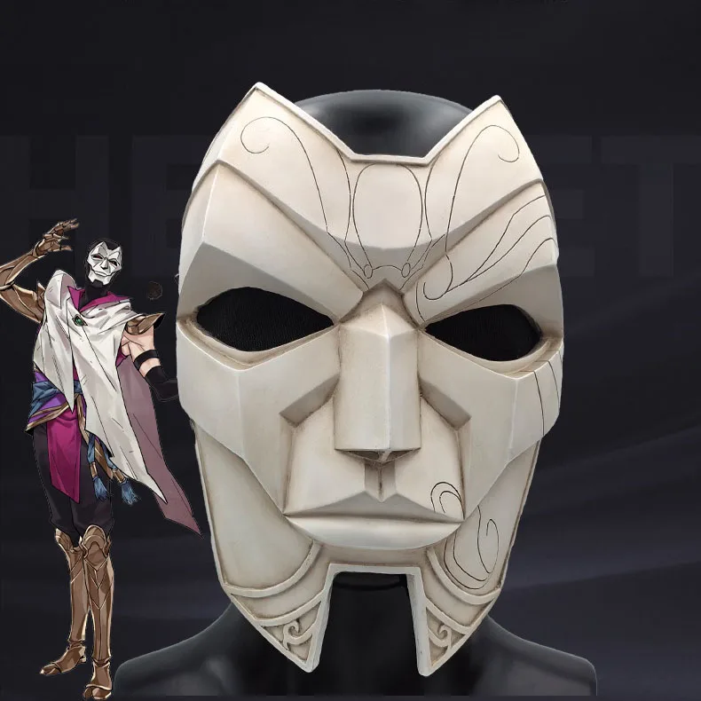 Leyendas Lol Khada Jhin máscara de Cosplay Lol The Virtuoso disfraz máscara Jhin Material de resina accesorios de Navidad y Halloween para hombres
