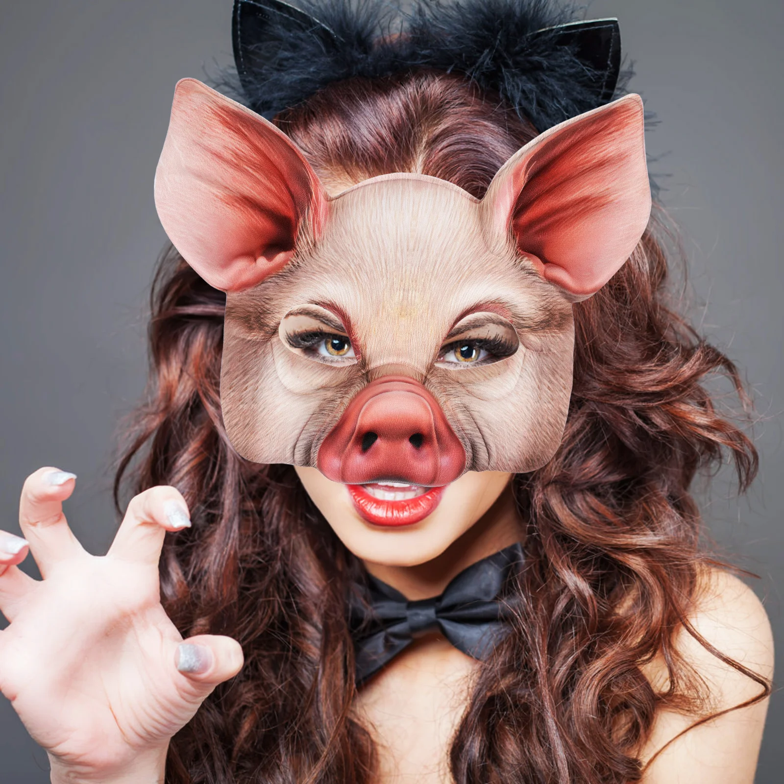 

Halloween Animal Mask Half Face Pig Mask for Adults Party Cosplay Festival Carnival Costume Half Face Animal Masks