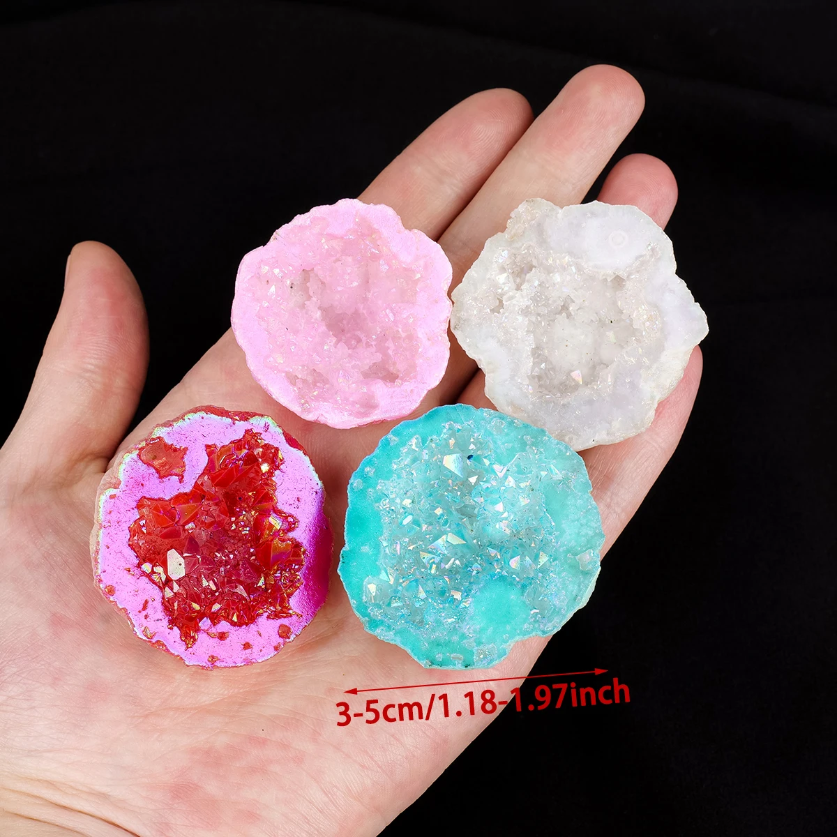 1pc Natural Crystal Aura Moroccan Agate Crystal Cave Ornament Crystal Raw Stone Treasure Pot Home Desktop Decoration Stone