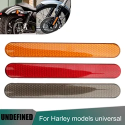 2PCS Motorcycle Front Fork Reflector Sticker Saddlebag Latch Cover Safety Warning Decal For Harley Touring Sportster Universal