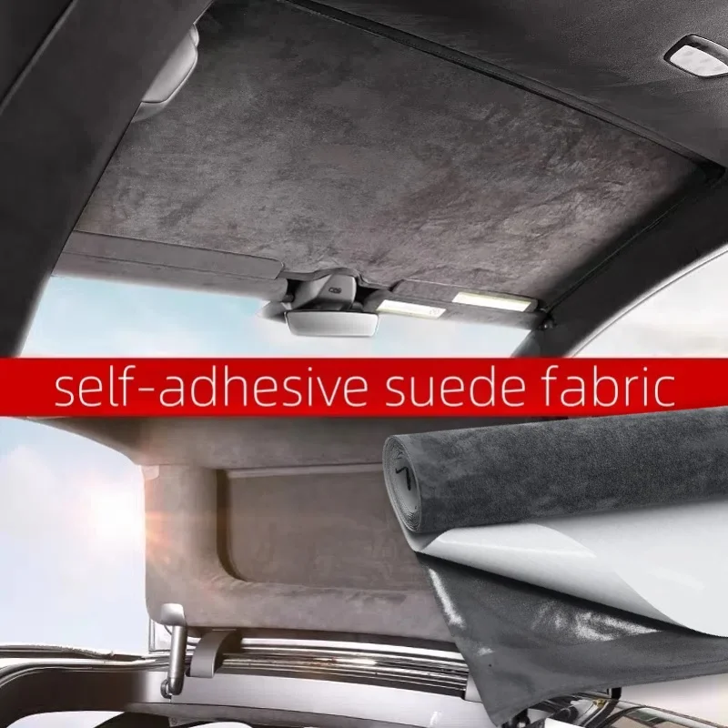 

Premium Suede Leather Automotive Headliner Material Self-adhesive Suede Fabric for Car Roof Ceiling AB Pillar Repair Renovate