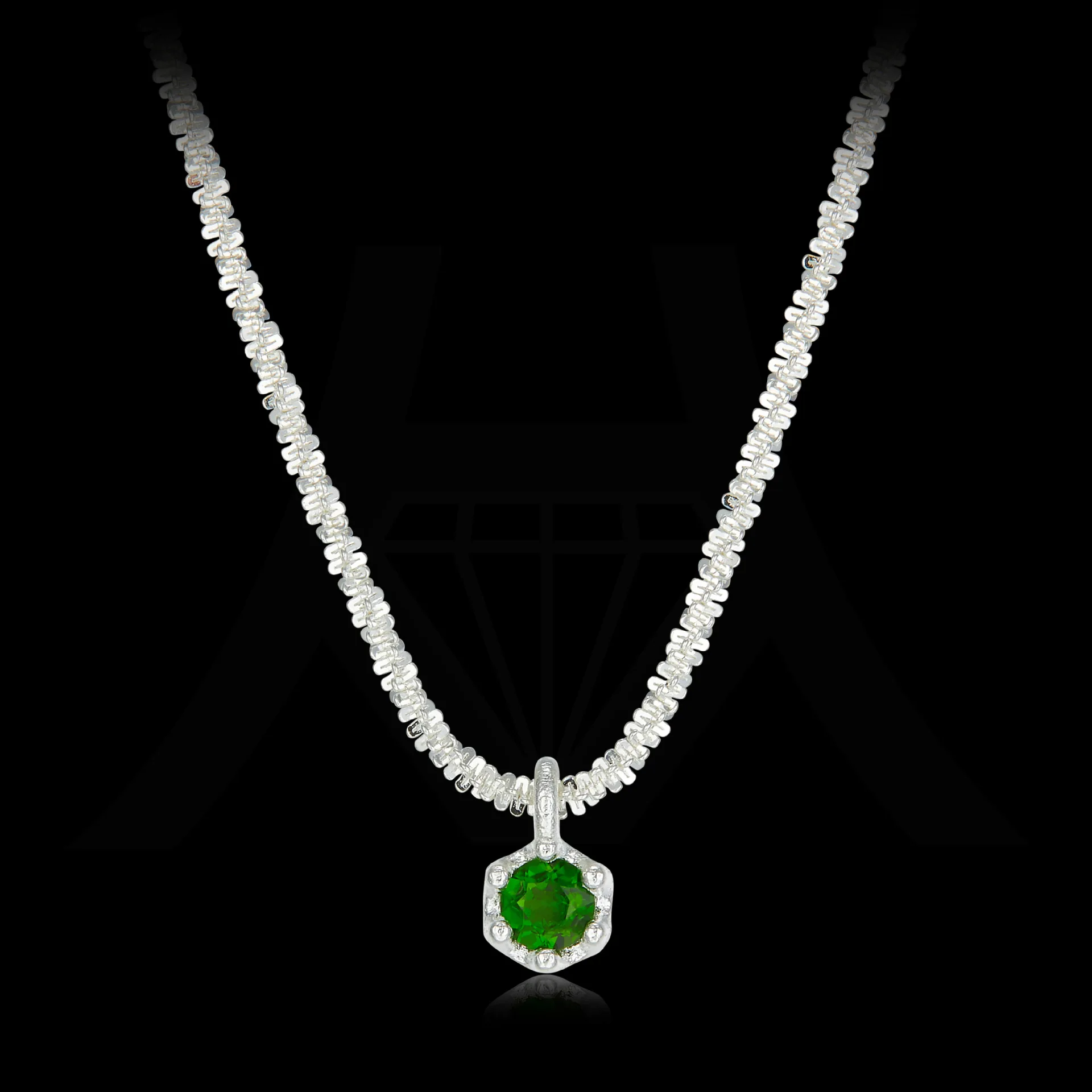 S925 Sterling Silver Diopside Sparkling Necklace Simple Versatile Style Collar Chain Women's Fashion Pendant