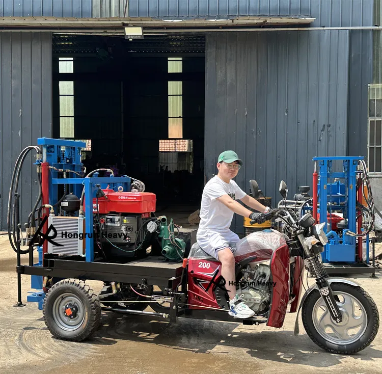 Hongrun New Model Machine  Well Drilling Machine 22HP  Motorcycle Water Drilling Rig for 150m