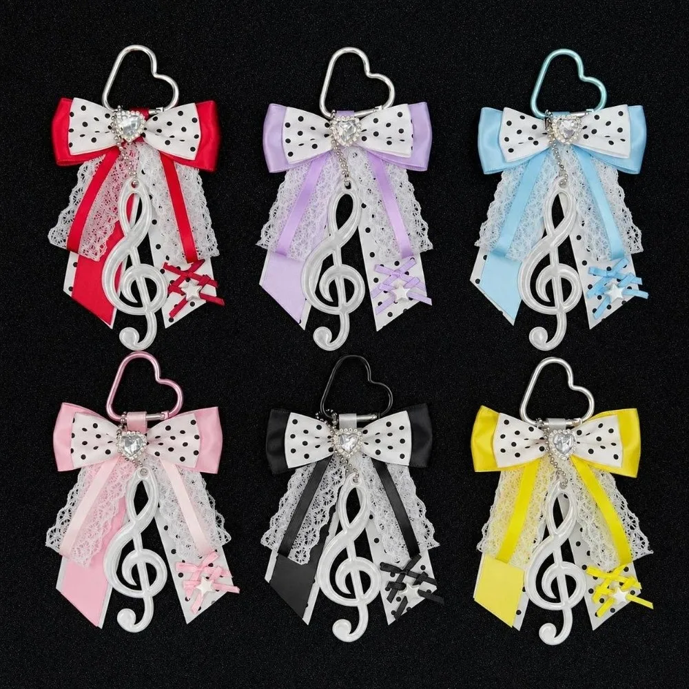 Rhinestones LolitaPolka Dot Musical Note Bow Bag Pendant Long Streamers Handmade Jewelry Itabag Keychain Charm Lace Design