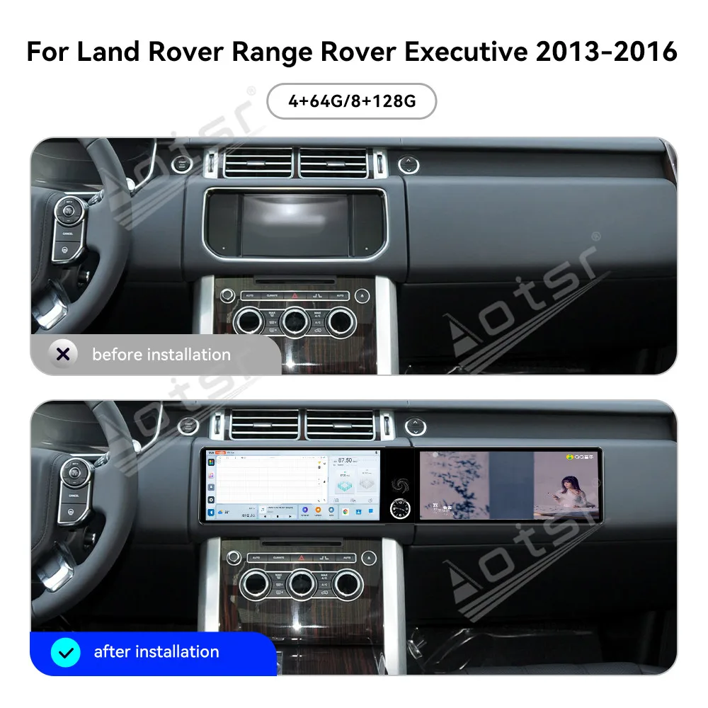 Qualcomm Dual 12.3 Inch CarPlay Radio For Land Rover Range Rover Executive 2013-2016 GPS Navigation HD Touch Screen Multimedia