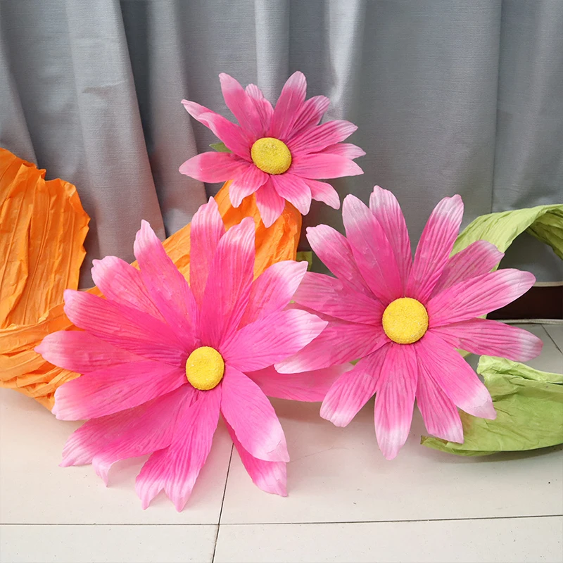 

30/40/50/60CM Large Size Artificial Daisy Flowers Non-woven Fabric Home Decoration Shopping Mall Stage Layout Welcome Flowers