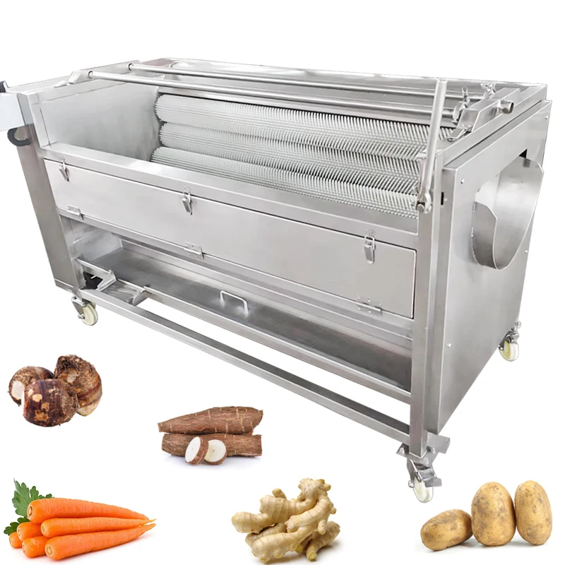 

Industrial Cassava Peeling Washing Machine Potato Brush Washer Automatic Potato Peeling Machine