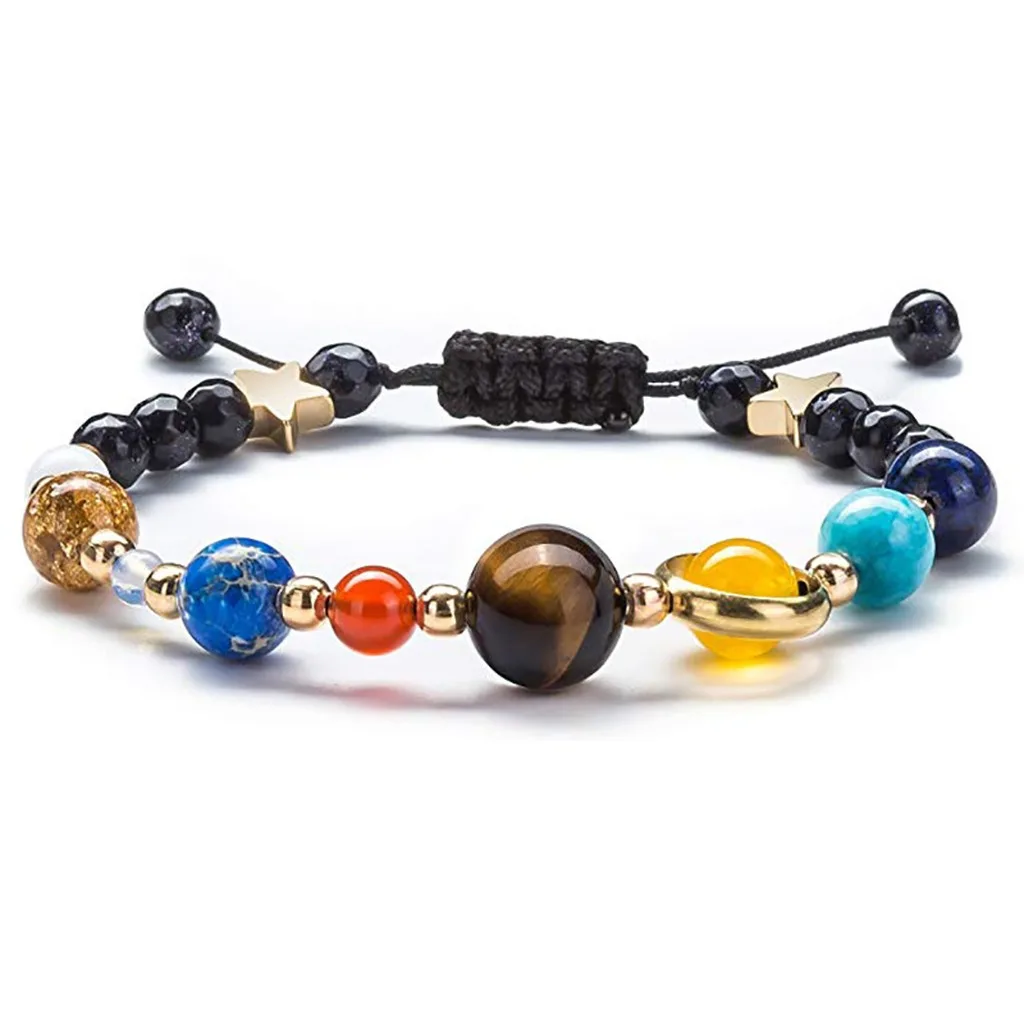 Universe Galaxy Bracelet Planet-Themed Planet Beaded Bracelet Galaxy Planet Jewelry Meaningful Solar System Bracelet For Gift