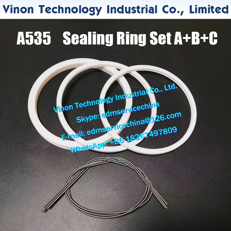 (3pcs/set) A535 edm Lower Arm Sealing Ring A+B+C with Spring Set. edm Wiper Set A+B+C for Sodic k A535 wire cut machine