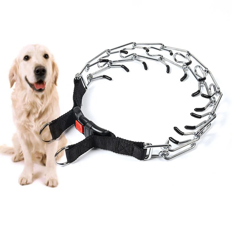 

Dog Training Collar Effective Pinch With Comfort Anti Pull Training Adjustable Multi-size Stainless Steel Pet Prong Choke Collar
