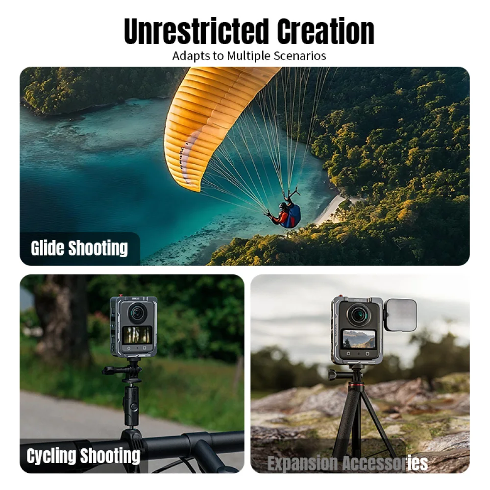 STARTRC Bingkai Pelindung Penuh untuk DJI OSMO 360 Lepas Cepat dengan Cold Shoe Metal Cage Mount Frame Aksesoris Kamera