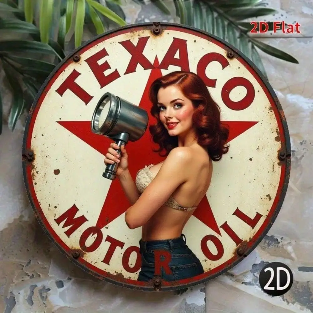 Retro Vintage Aluminum Wall Art 8x8 Waterproof Durable Metal Sign For Garage Man Cave Home Decor