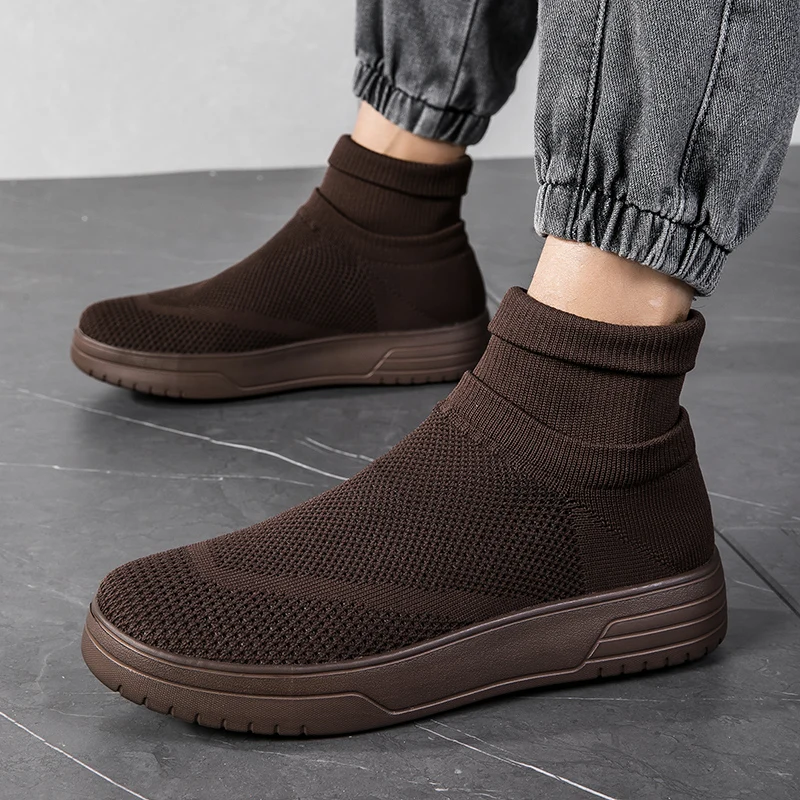 Shoe of Man Fashion Mesh Sock Shoes Outdoor Flat Bottom Anti-slip Breathable Casual Sports Vulcanized Shoes Zapatos Casuales