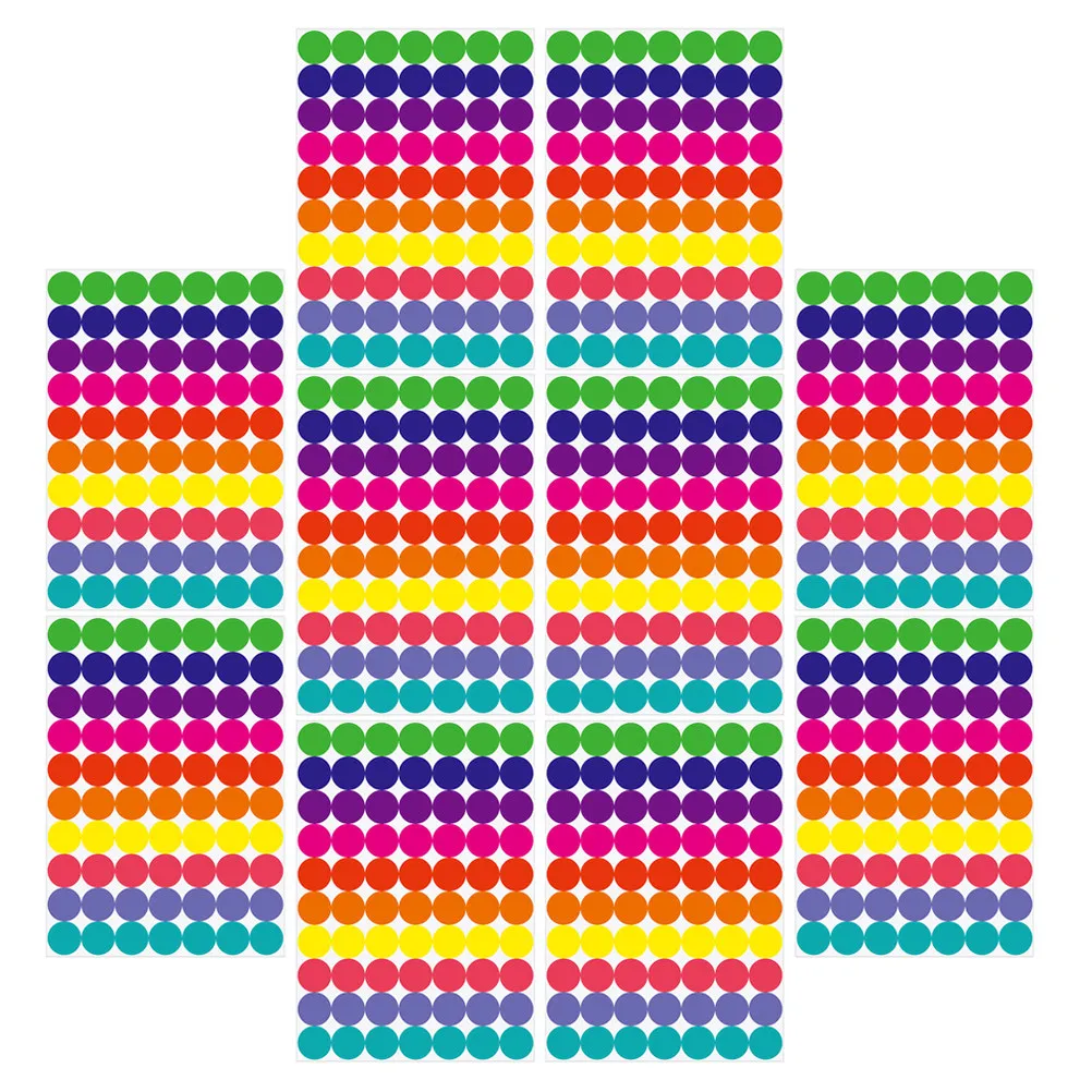 

20 Sheets Writable Round Label Stickers Strong Adhesion Removable Dots for Inventory Management Classroom Projects Office