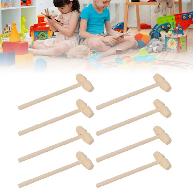 

F2 30pcs Mini Wooden Hammer Kids Toys Wooden Crab Lobster Mallet For Breakable Chocolate Heart Kitchen Gadgets Cake Tools