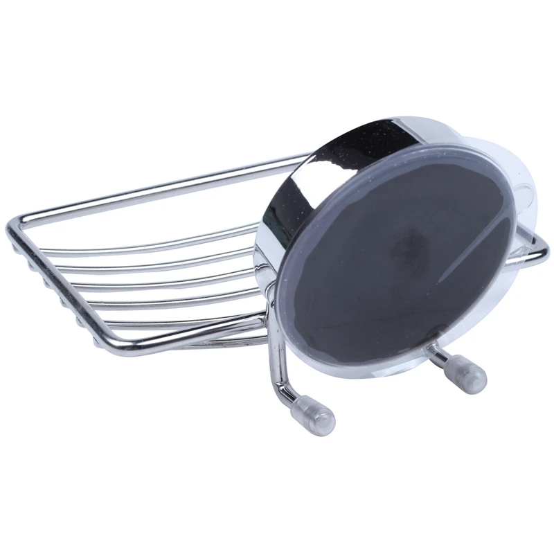 PORK-Super Powerful Vacuum Suction Stainless Steel Soap Dish Sponge Holder With Locking Suction Bathroom & Kitchen Accessory (So