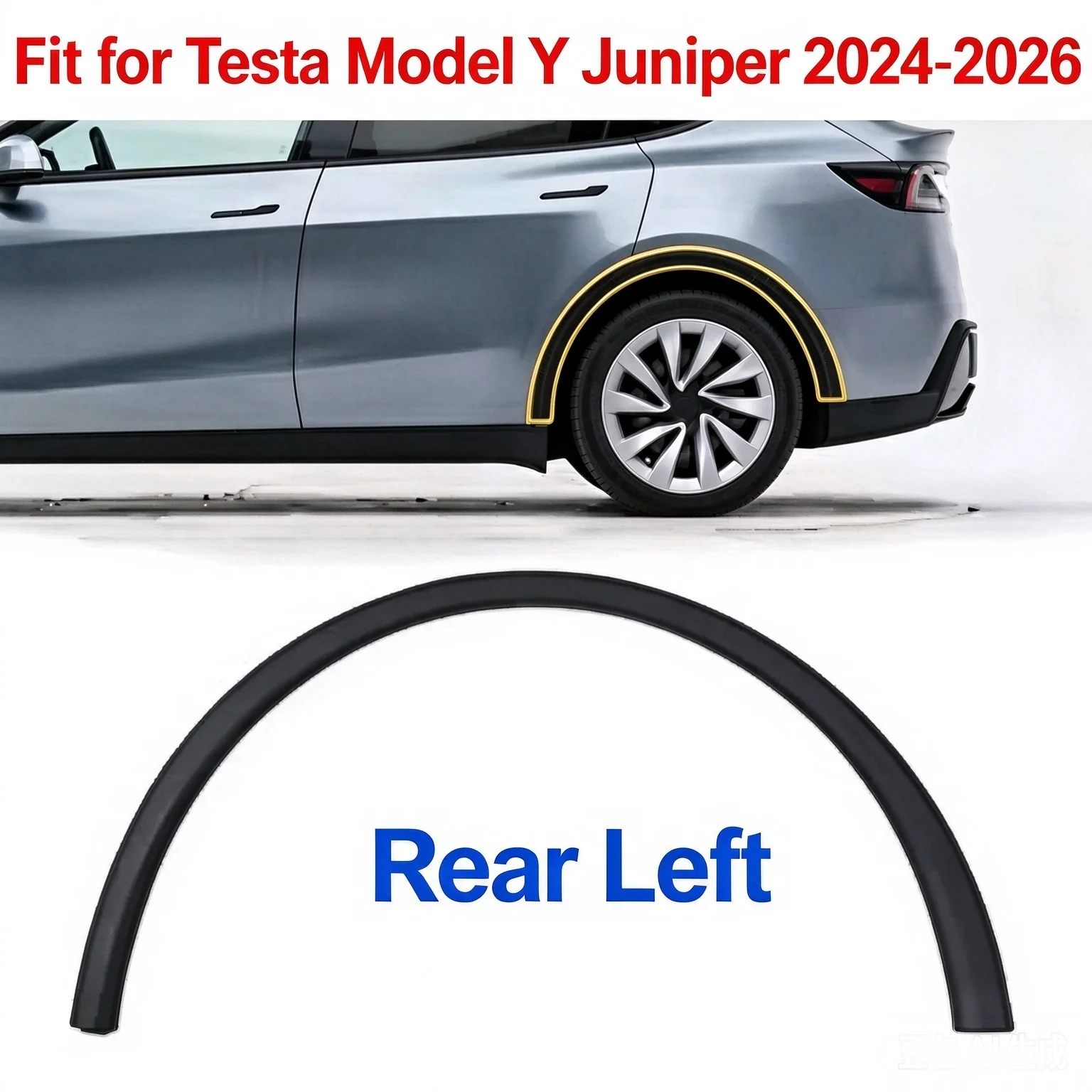 For Tesla Model Y Juniper 2024 2025 2026 Front Rear Wheel Eyebrow Molding Fender Flare Mudguards 1937594 1937596 1937599 1937598
