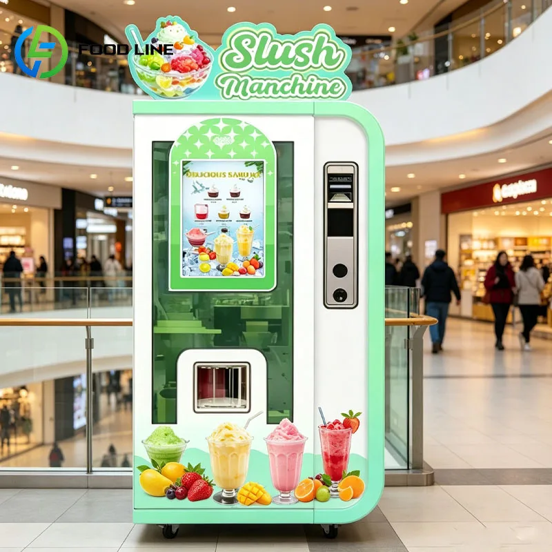 Smoothie Dispenser Vending Machine Commercial Frozen Fruit Smoothie Maker Slush Machine Touch Screen for Cafe Mall Customized
