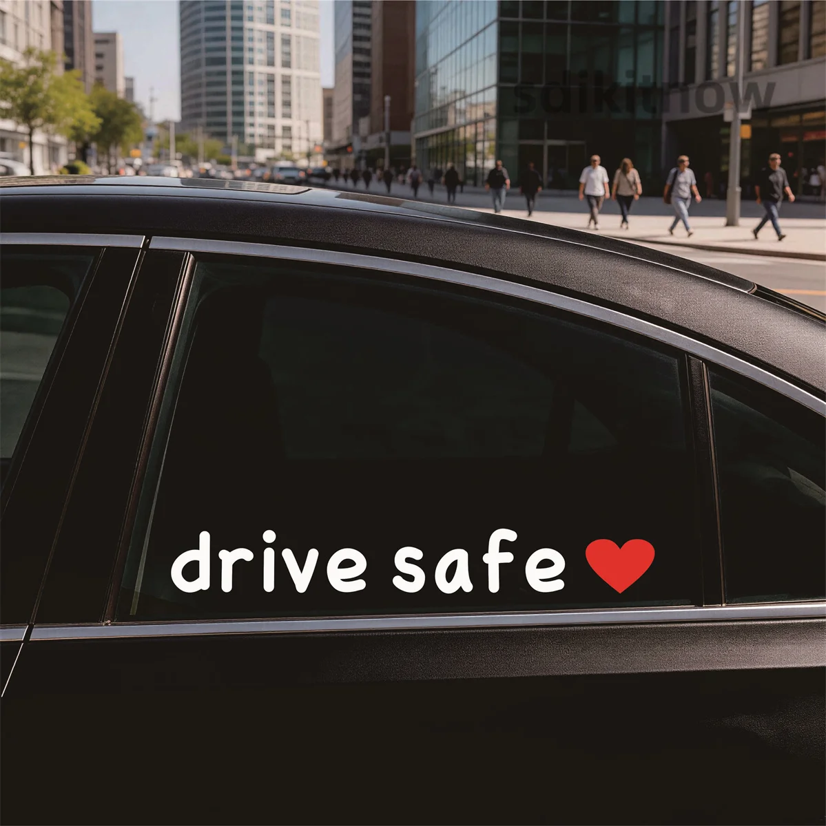 Drive Safe Heart Slogan Car Sticker Waterproof Vinyl Window Door Decal Warm Reminder Family Safety Loving Decoration Accessory