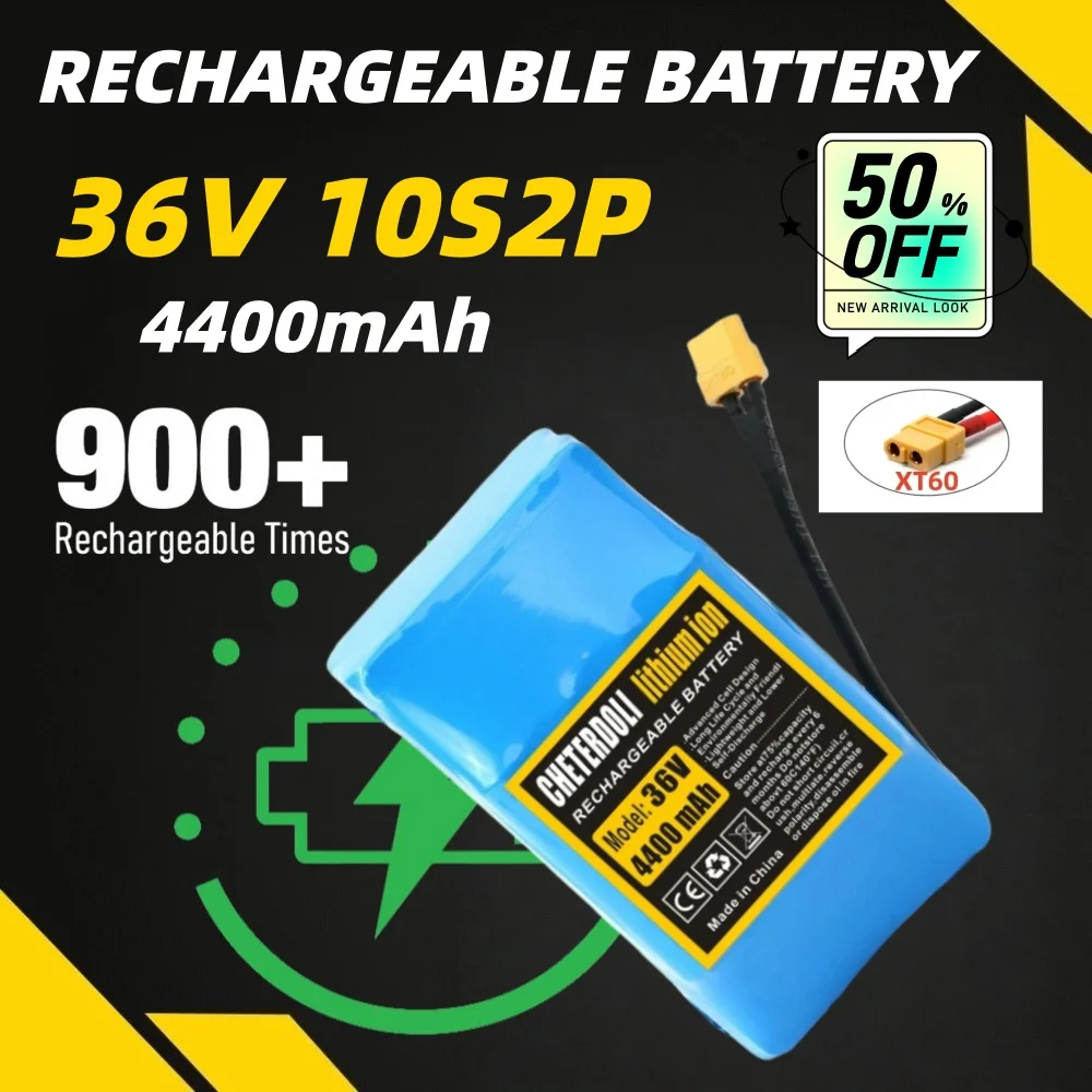 36V 10S2P Power Replacement Battery for General Purpose Li-ion Battery with Endurance Capacity  fit 42V 4400mah with XT60
