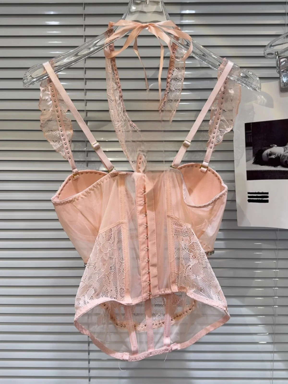 

Сексуальный жилет с кружевным ремешком iny Diamond Bead, свадебное нижнее белье, бюстгальтер на открытом воздухе, носимый облегающий костюм, однотонный, летние новые поступления