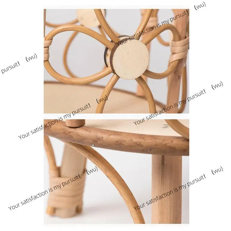 Rattan Plant Stand Hand Woven Wicker Planter with Wooden Legs Rattan Plant Display Rack Decorations For Balcony Patio