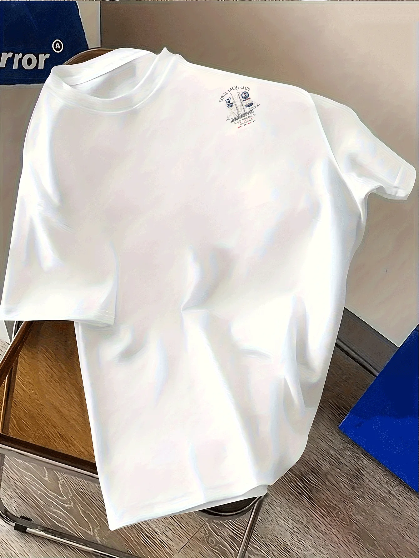 Herren T-Shirt im Küstenstil mit Motiv „Klassische Yacht- und Segelrennen“ – Segelbootmuster, lockere Passform, 100 % Baumwolle, Sommer-T-Shirt – Detail 5