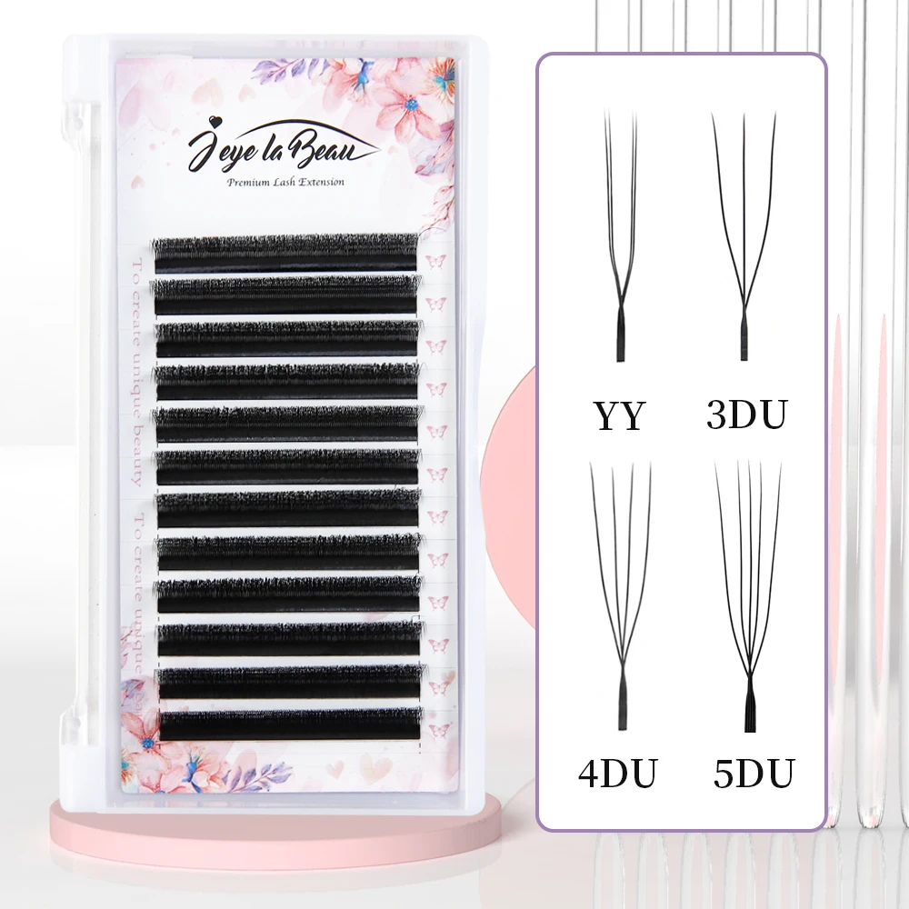 U Shaped YY 3DW 4DW 5DW Eyelashes Extension Handmade Premium Soft Premade Fan U Lashes Beauty Makeup W Bloom Lashes