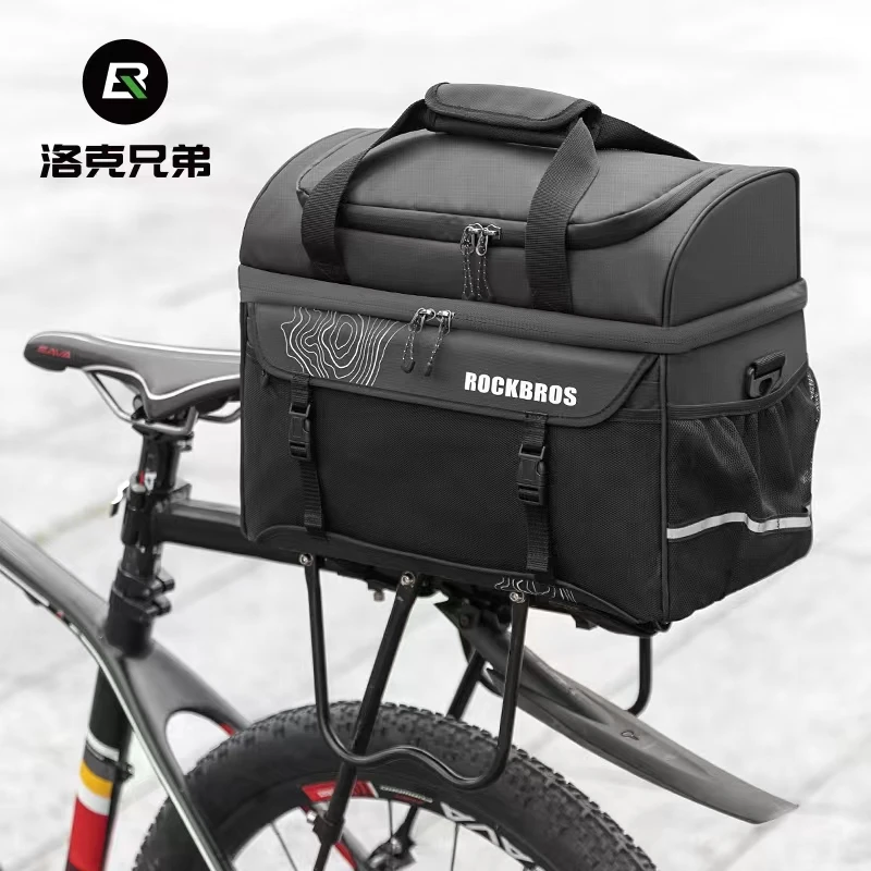 

ROCKBROS Bicycle Saddle Bag Bike Pannier Rear Seat Bag Waterproof Insulated Meal Bag Camping Picnic Shoulder Bag Cycling Bags