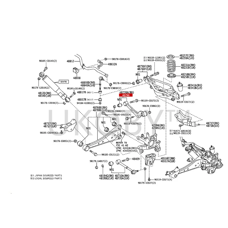 487900R010 487700R010 To yo ta  RAV4 Rongfang Left rear upper control arm assembly