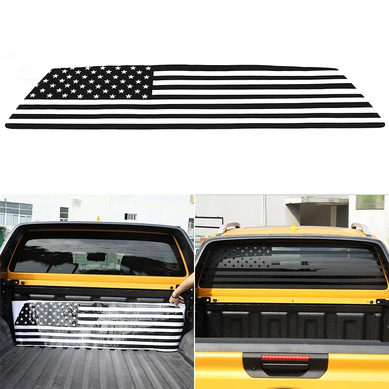 

For Ford Ranger 2023+ PVC Black Car Styling Rear License Plate Pull-down Flower Sticker Car Decoration Protection Accessories