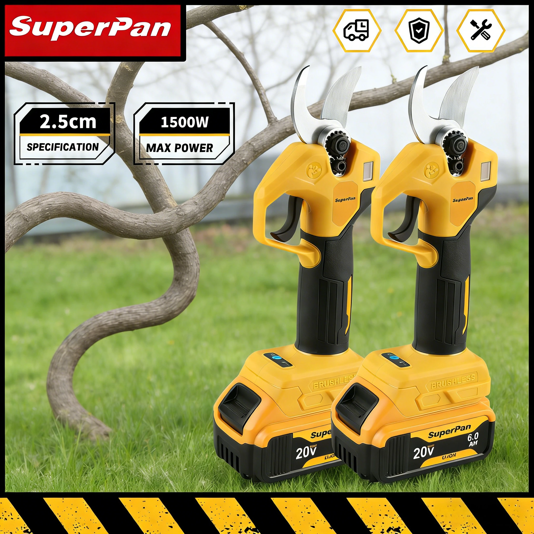 

SuperPan Thick-Branch Pruner high-power for thick branch cutting orchard care garden pruning for dewalt 20V battery pin