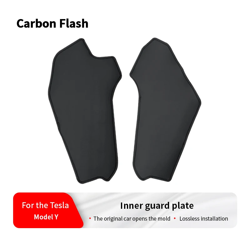 For Tesla 2021-2024 Model Y – Carbon Flash Leather Anti-Kick Side Covers, Console Protectors