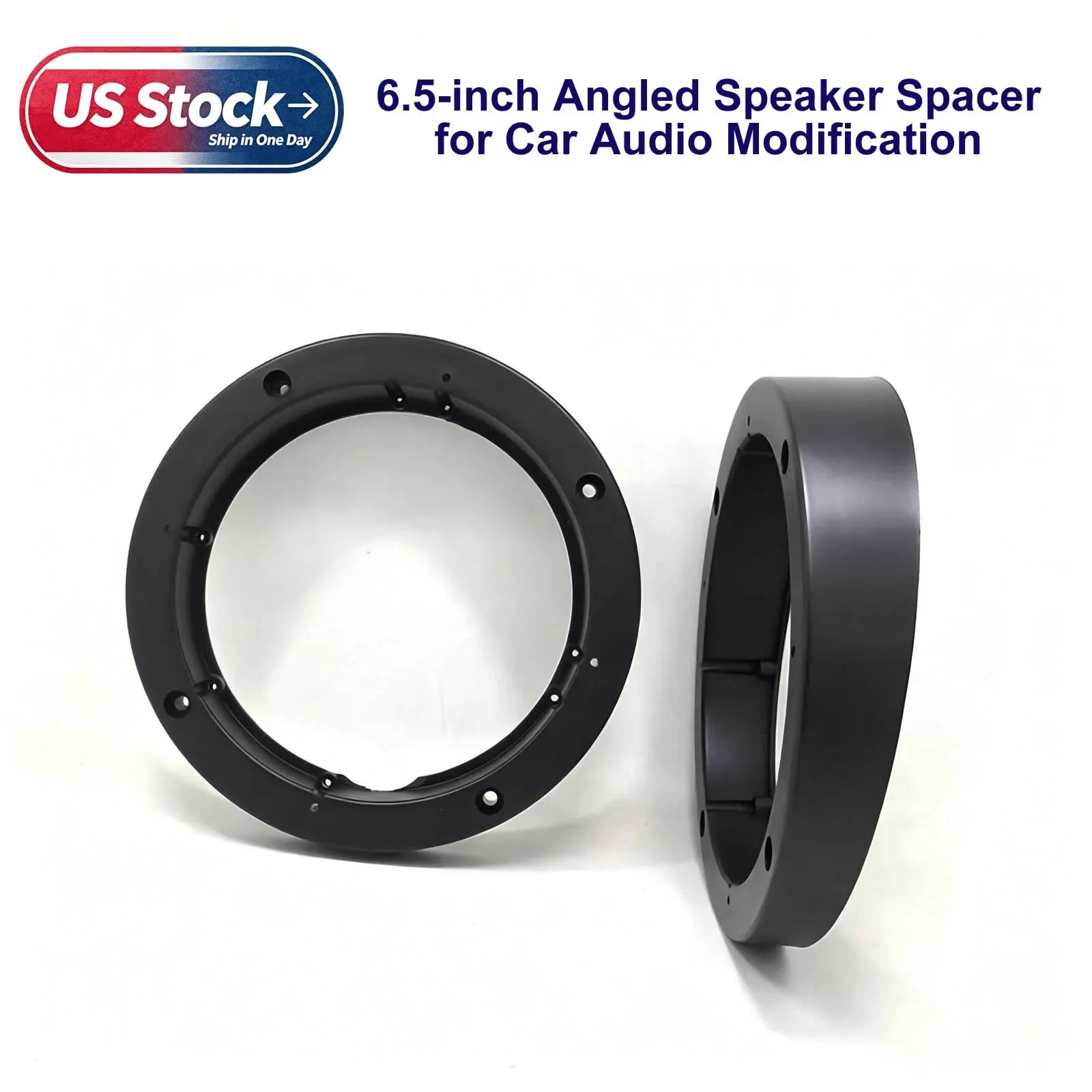 2 Pack 6.5 Inch Angled Speaker Spacer 15mm Waterproof Car Audio Pad For Door Mount Installation Anti Vibration Sound Improvement