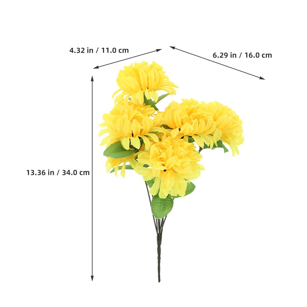 

8 Pcs Simulated Chrysanthemum Bouquet Flower Decoration for Grave Cemetery Flowers Artificial Silk Cloth