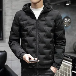 Autumn Winter Jacket With Hood Men Casual Hooded Jacket Fall Coats Cotton Padded Thicken Warm Casual Coats Hooded Men 2021