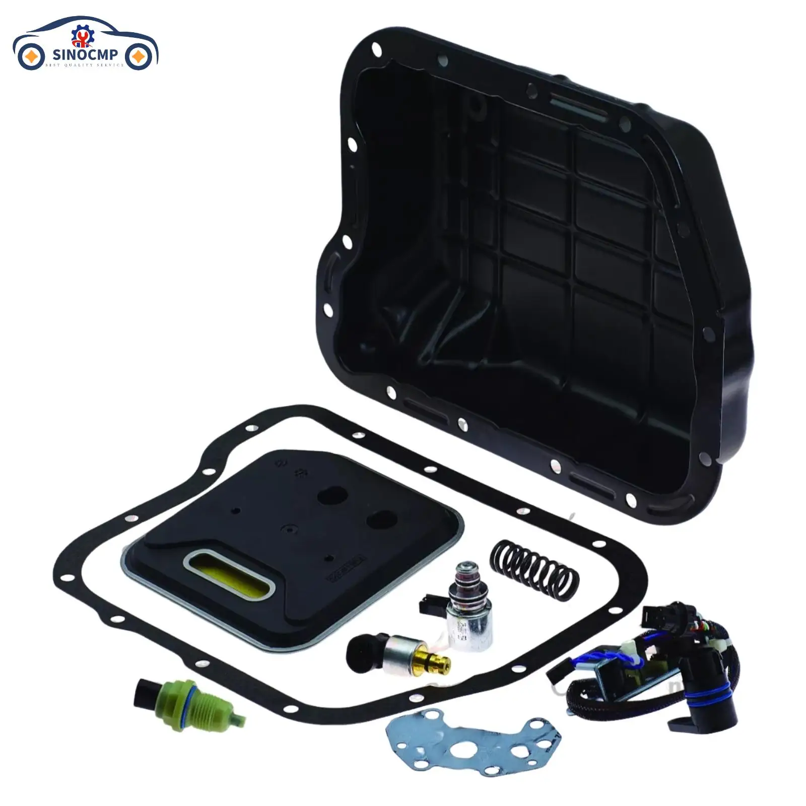 

22765C 1Set Transmission Solenoid Set Oil Pan & Filter Kit For 1998-1999 Dodge Chrysler Jeep A518 46RE 47RE Car Accessories