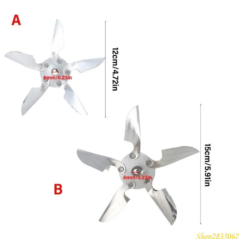 Ventilador universal ferro com 5 palhetas, folha 12cm/4.7 polegadas, 15cm/6 polegadas, substituição ventilador folha
