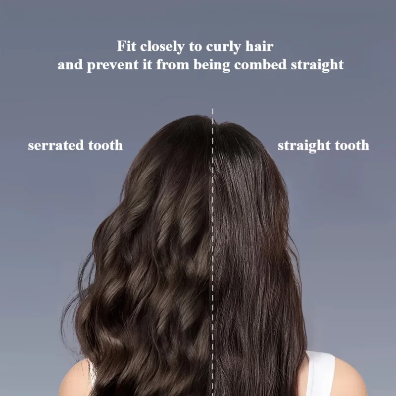 1個のデュアルワイドトゥースヘアコーム、長いカールやボリュームのあるスタイルに最適、巻き毛の管理とホームマッサージ、エレガントなヘアケアに